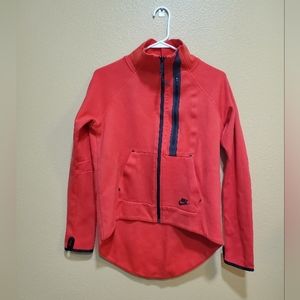 Nike Tech Fleece Moto Cape Zip Jacket Women's Medium 642688-647 "Daring Red"